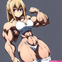 Cute anime girl with giant boobs and muscles by Kronshtadt on DeviantArt