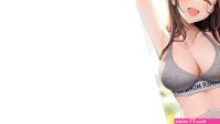 girl boobs stretch smile anime breasts big boobs babe 3840x2160
