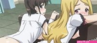 Two Lovely cartoon girls are kissing and making out in this cartoon