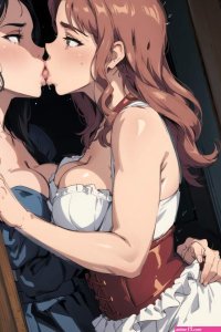 Breast kissing lesbians