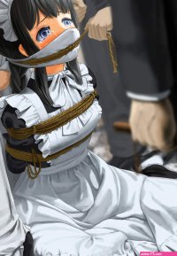 itou tatsuya original highres 2boys 2girls bdsm black hair blue eyes blurry blush bondage bound braid cloth gag crying crying with eyes open depth of field dress gag gagged improvised gag long