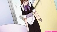 Anime maid gets wet pussy fantasizing