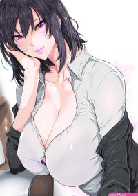 cleavage dark hair short hair smiling huge breasts big boobs fei maidoll Yukinoshita Haruno Yahari Ore no Seishun Love Comedy wa Machigatteiru anime girls purple eyes
