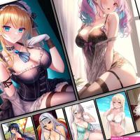 Anime Girl Fantasy Poster Big Boobs Kawaii Girls Canvas Painting Sexy Milf Wall Art Decoration Pictures Prints Mural Unframed