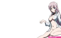 bicolored eyes breasts k anime naked shirt navel neko k nude shirt vector white