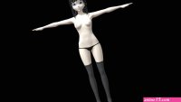 Adult nude sexy girl in anime style 2