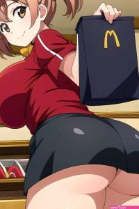 Amakuri Tsukihana demon princess on X: Want some burgers? wears this her huge chest bounce