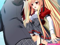 3rd eye blonde hair bloody rondo censored dress game cg long hair luna freed queen makita maki penis red eyes school uniform sex skirt skirt lift twintails
