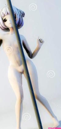 Naakte Anime Stripper Op De Pool Stock Illustratie