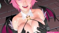 Succubus anime girl with huge tits plays with...