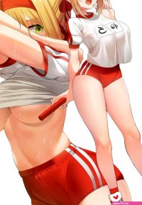 blonde hair female midriff underboob white shirt