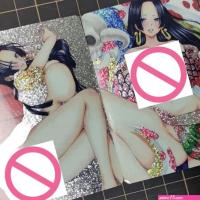 2PcsSet One Piece Cards ACG Girl Boa Hancock Undress Self Made Anime Game Characters DIY Toys Gift Collection Color Flash Cards