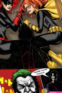 Porn comic Joker VS Batwoman. Batman. Shade. Sex comic Joker got into