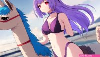 Anime girlbig booty llamabig chest purple swim by angelcody31 on DeviantArt