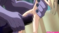 Busty blonde human gets a giant alien cock in her anime pussy