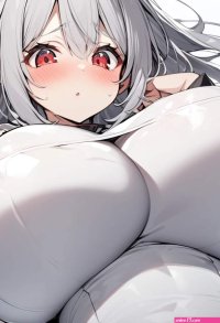 White skin perfect breasts half uncovered silky satin dress