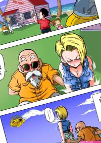 Android 18 vs Master Roshi comic porn