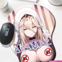 Sexy Big Boobs Mouse Pad Honkai Impact Aponia Nun Girl Gamer Anime Cut