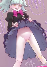 Young Anime Girl Stood Over The Face Of An Adult Guy And Lifted Her Skirt And Began To Urinate On His Face