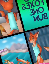 Two foxes one bun Porn comic Rule 34 comic Cartoon porn comic