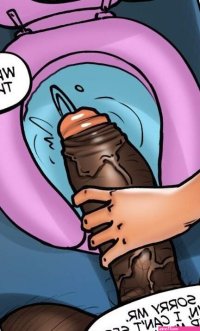 Interracial comic sex in the bathroom