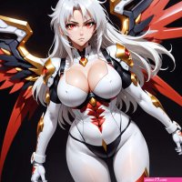 Detailed anime girl big breasts