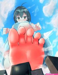 SandraMystic Commission Open X: I love this view :3 squish gts giantess feet toes girl growth anime shrunken tiny city pov stomp