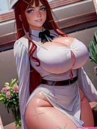 Sticker for Sale mit Schne Anime-Krankenschwester mit roten Haaren Waifu AI Art von shop4fun