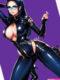 Hot Anime Milf in Latex Showing Cleavage Teasing Hentai Photographic Print for Sale by MikaseSan