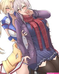 N i e r on X: commission work original fanart anime cellshade commission sexy Oppai lewd couple FGO