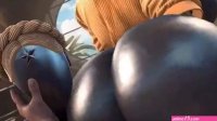 3D Porn Animation: Huge Black Phat-booty Robo-girl Rides a Cock And Her Twin Assists Her