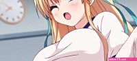 Cute busty anime girl shakes tits and ass while riding dick