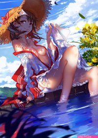 sake anime anime girls no bra dress wet clothing