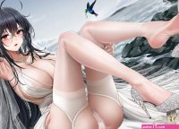 Anime girls huge breasts big cleavage no bra Playmat Gaming Mat Desk