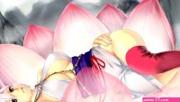anime anime girls white hair no bra original characters blonde