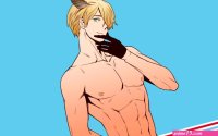 all male anthropomorphism axis powers hetalia blonde hair blue gloves green eyes horns luxembourg hetalia male navel nipples nude rebasashi third-party edit