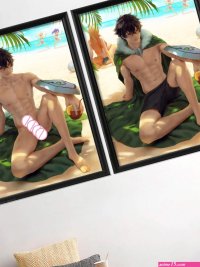 Naofumi-Cartoon Kirito Game Sexy Nude Male Art-Poster Silk Picture Wall Decor