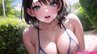 Hot Big Tits Anime Bikini Teens On Beach with pussy masturbation ASMR sound! Uncensored Hentai