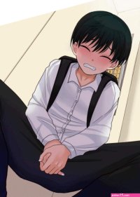 Anime boy wetting himself