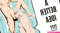 Old Young shower sex comic strip