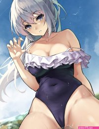 duchessofarmeria blue archive tsukiyuki miyako cameltoe halo swimsuits wet