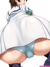 Wallpaper : illustration anime girls cartoon mouth panties Person cameltoe looking back mangaka 1200x1607