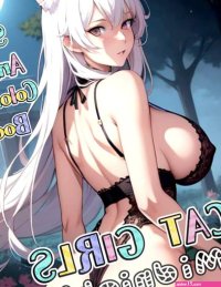 : Sexy Anime Coloring Book: CAT GIRLS MIDNIGHT: Stress Relief for Manga and Anime Fans