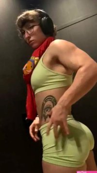 Ass Bubble Butt Fit Chicks Fitness Glasses Gym Muscular Girl Round Butt Tight Ass flexing