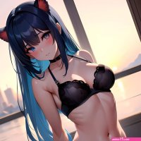 Sexy Lingerie Naughty Babe Anime Girl Blue Hair Absurdres Blush 1 1 Highres Detail Masterpiece Best Quality Hyper Detailed 8k 3788692641