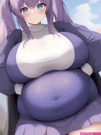 tight shirt big belly anime girl by lau44 on DeviantArt