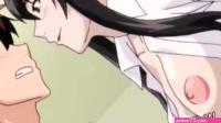 Super hot anime MILF with huge beautiful tits having sex with her stepson