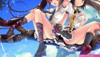 Pic. Upskirt Panties Eyes Phone Underwear Clouds Purple Touhou Hat Aya 320330B