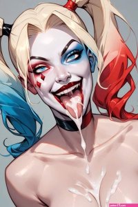 Harley Quinn From Batman The Animated Series Cum On Tongue