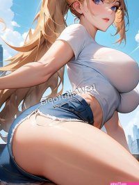Sexy Beautiful Hot Blonde Anime Big Boobs Waifu Showing Ass Sticker for Sale by ItsWaifutopia
